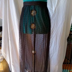 Forever 21 Sheer Black Skirt